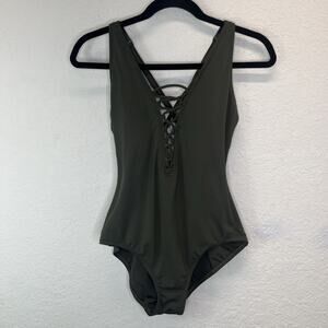 Michael Kors Green One Piece Swimsuit Size 10 summer tropical beach pool party